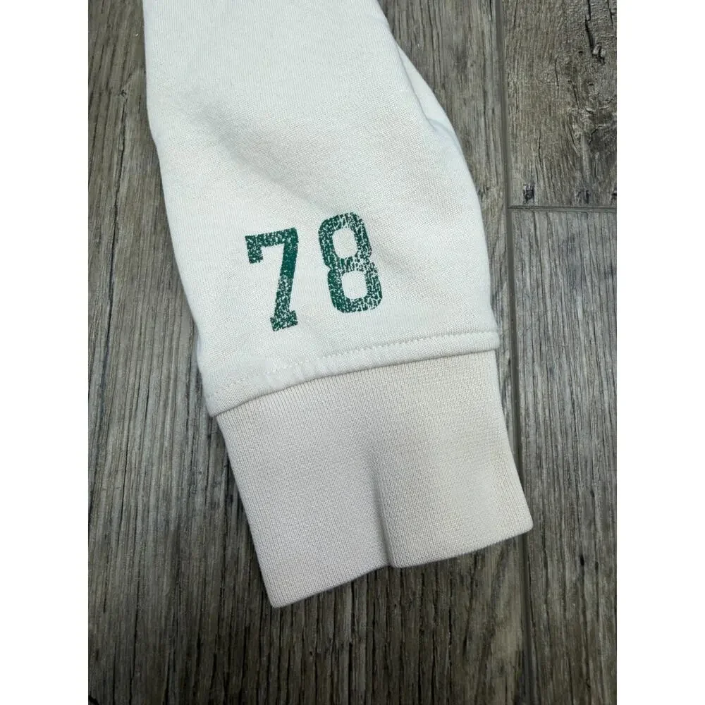 Banana Republic Mens Cream Green 1978 Hooded Sweatshirt Size S